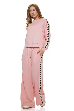 Trening dama tricotat premium roz cu inimioare