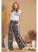 Tricou dama alb din bumbac premium cu aplicatii decorative negre