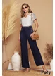 Tricou dama alb premium cu anchior broderie aplicata cu franjuri si dungi