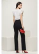Tricou dama alb premium cu fundita in contrast din dantela si strasuri