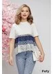 Tricou dama alb premium cu volane de blug si insertii de dantela