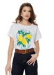 Tricou dama alb premium imprimeu Amalfi baby blue