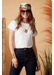 Tricou dama basic alb premium din bumbac