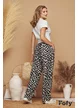 Tricou dama boho-chic din bumbac cu aplicatie lucrata manual si nod in talie