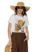 Tricou dama din bumbac premium pelicula aurie imprimeu safari sunset summer 2026