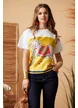 Tricou dama premium cu imprimeu calut boho pe matase de vascoza 