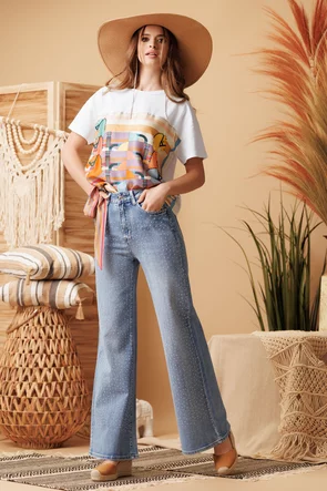 Tricou dama premium cu imprimeu caluti  pe matase de vascoza 