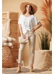 Tricou dama  premium din vascoza cu anchior s imprimeu  bicicleta boho