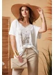 Tricou dama  premium din vascoza cu anchior s imprimeu  bicicleta boho