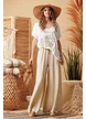 Tricou dama  premium din vascoza cu anchior si imprimeu flori boho