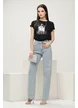 Tricou dama premium negru din bumbac parfum stilizat