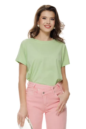 Tricou dama verde menta din bumbac premium croi lejer