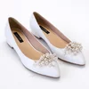 Balerini din Piele Naturala Albi cu accesoriu detasabil Pearl White picture - 3