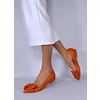 Balerini Piele Naturala Orange cu funda Alisia