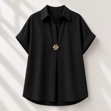 Camasa dama neagra croiala lejera marime universala