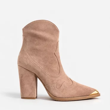 Ciocate dama Piele Naturala Bej Capucino cu accesorii aurii Santiago