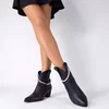 Ciocate dama Piele Naturala Negre bizonat accesorizate cu lant perle Sisa picture - 3