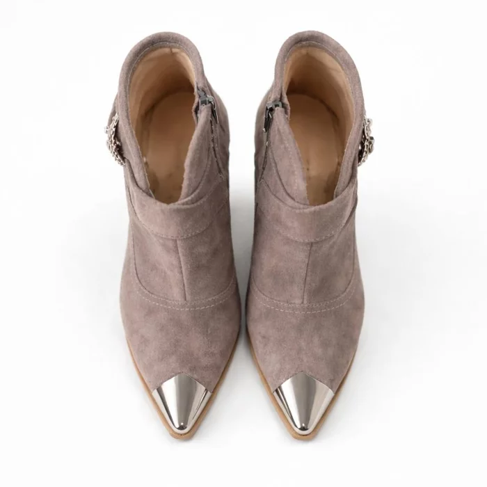 Ciocate Piele Naturala Bej cipria Western picture - 6