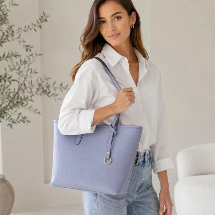 Geanta dama din Piele Naturala Blue Aurelia picture - 2