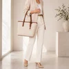 Geanta dama din Piele Naturala Crem cu Camel Aurelia picture - 2