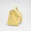 Geanta dama din Piele Naturala Galben lemon Minimal picture - 2