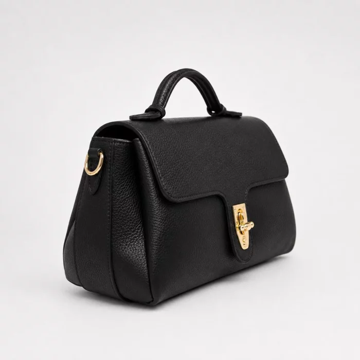 Geanta dama din Piele Naturala Neagra Minimal picture - 3