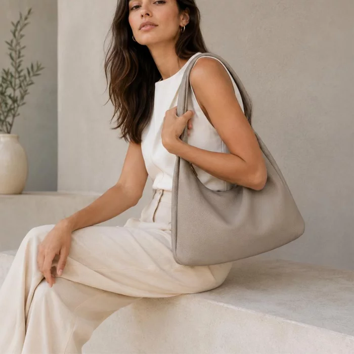 Geanta dama din Piele Naturala Taupe Avva picture - 2