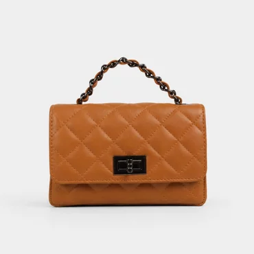 Geanta dama mini din Piele Naturala Maro camel Carina