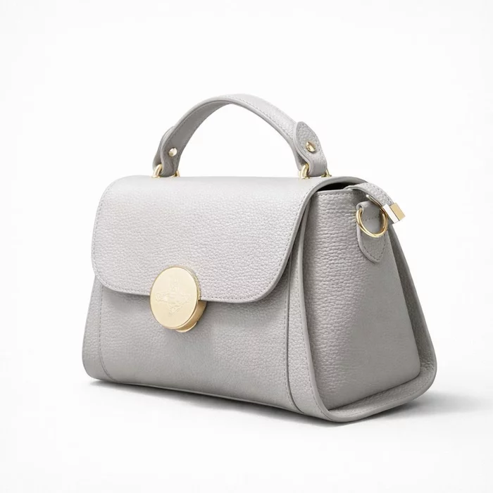 Geanta din Piele Naturala Gri Atelier picture - 3