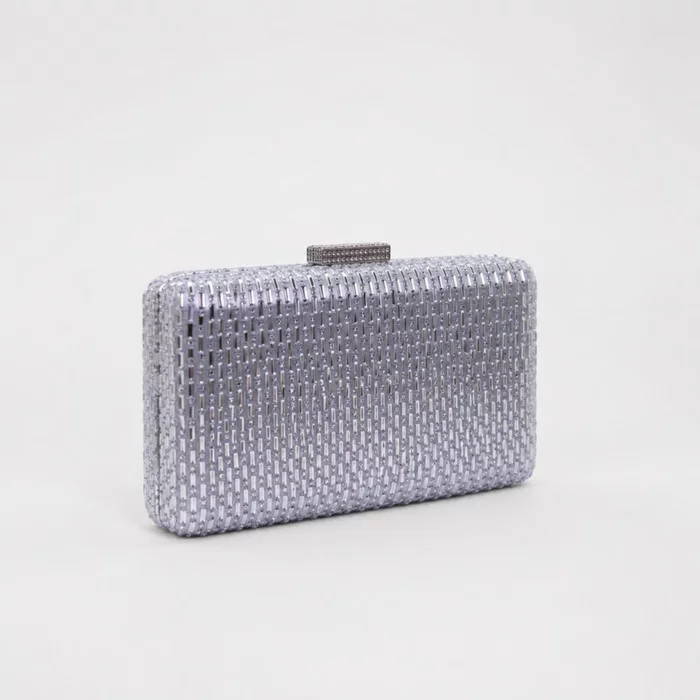 Geantă Elegantă Luisa Argintie cu Cristale – Clutch de Ocazie pentru Evenimente Speciale picture - 3