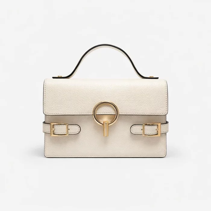 Geanta mini din Piele Naturala Crem Nova picture - 2