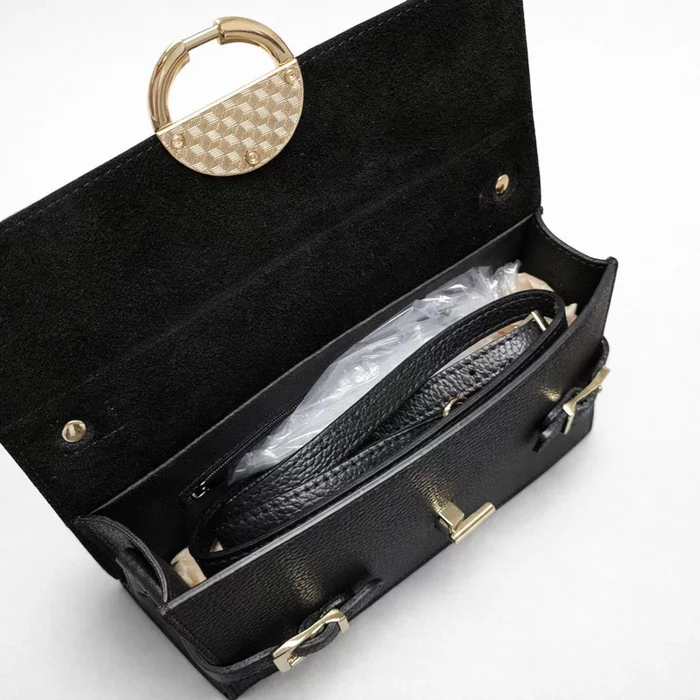 Geanta mini din Piele Naturala Neagra Nova picture - 5