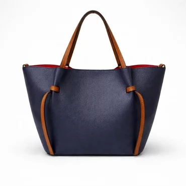 Geanta shopper din Piele Naturala bizon Bleumarin Dayli