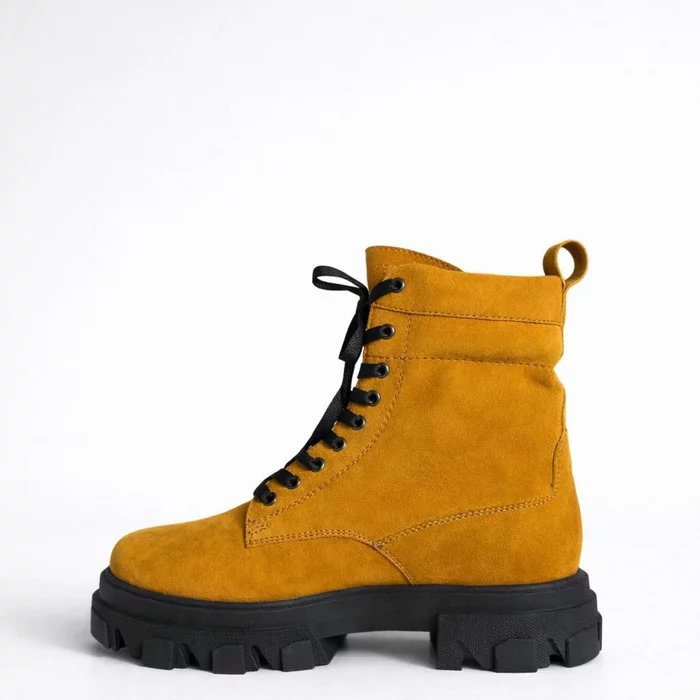 Ghete dama Piele Naturala Mustar Joy picture - 4