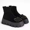 Ghete dama Piele Naturala Neagra Yun picture - 4