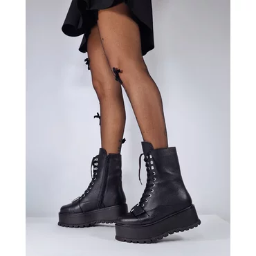 Ghete din piele naturala neagra Malmo