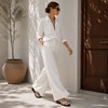 Pantaloni damă lejeri crem talie elastică mărime universală picture - 6
