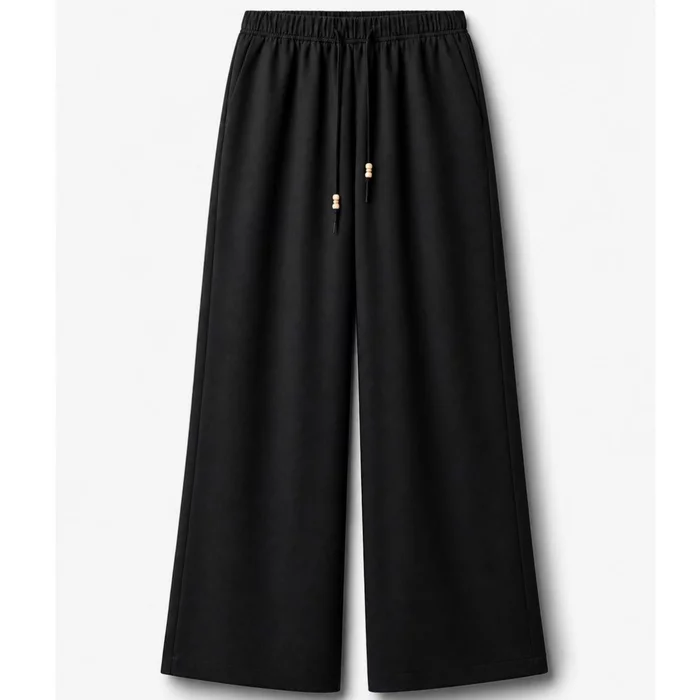 Pantaloni damă lejeri negri talie elastică mărime universală picture - 2