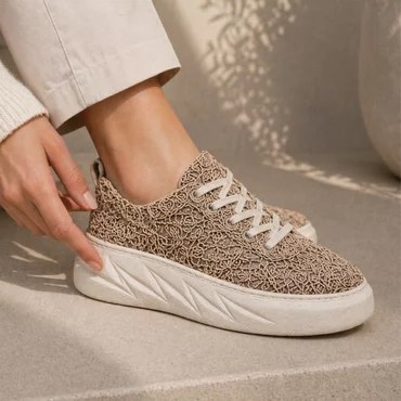 Pantofi casual din Plasa cu dantela Bej AirLace