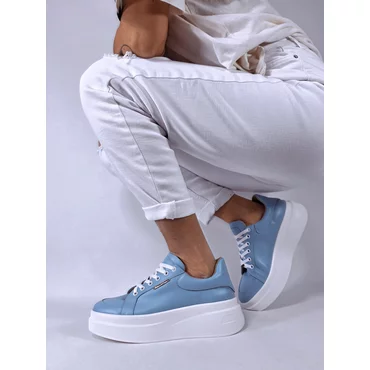Pantofi casual Piele Naturala Albastri Barni