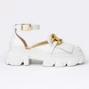 Pantofi Casual Piele Naturala Albi accesoriu lant City picture - 1