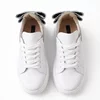 Pantofi casual Piele Naturala albi cu argintiu Bow picture - 3