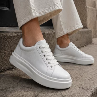 Pantofi casual Piele Naturala Albi Ora