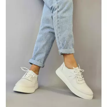 Pantofi casual Piele Naturala albi Sofra