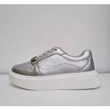Pantofi casual Piele Naturala argintie Tudy