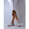Pantofi casual Piele Naturala Bej cu Alb Lotus