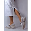 Pantofi casual Piele Naturala Bej cu Alb Lotus