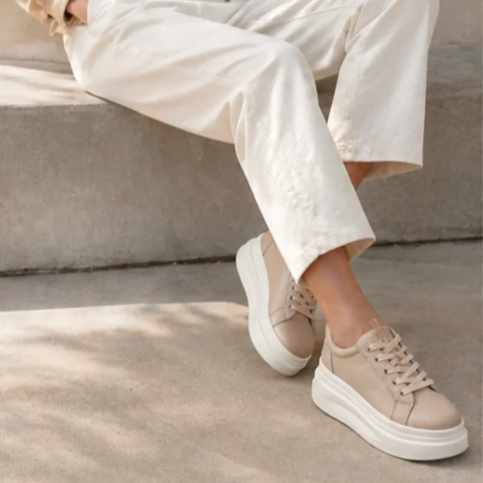 Pantofi casual Piele Naturala Bej Ora picture - 4