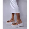 Pantofi casual Piele Naturala Bej roze cu imprimeu color Cherry B