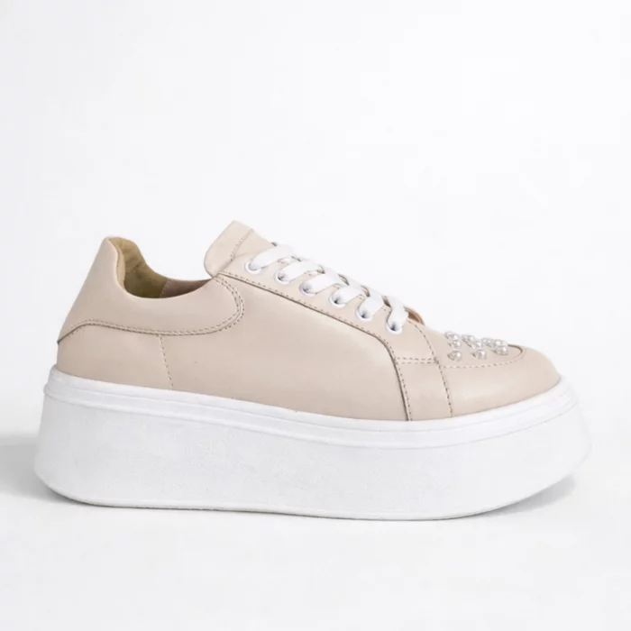 Pantofi casual Piele Naturala Crem Bubbles picture - 2